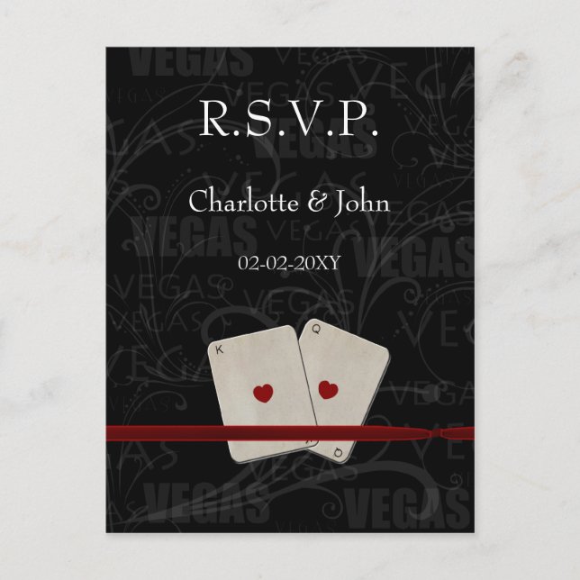 Tarjeta Rsvp de la boda de Vegas (Anverso)