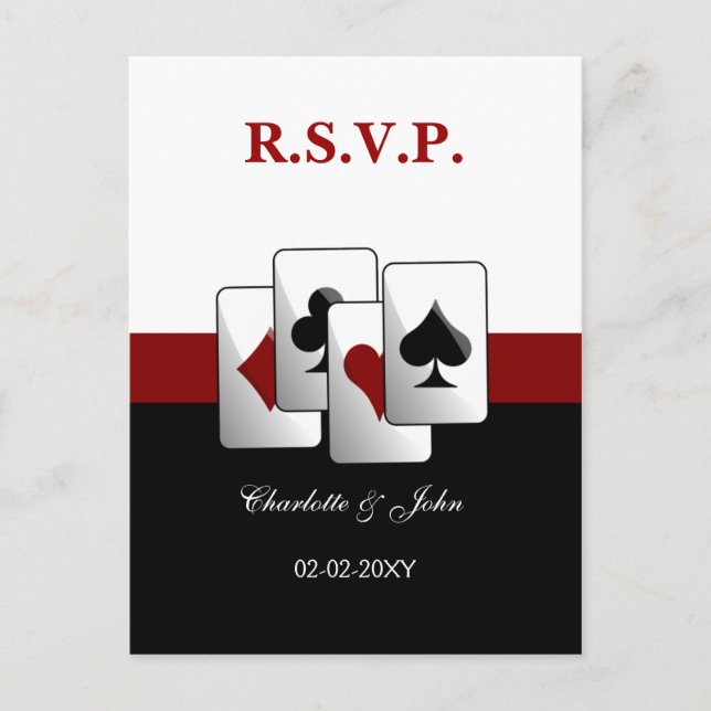Tarjeta Rsvp de la boda de Vegas (Anverso)