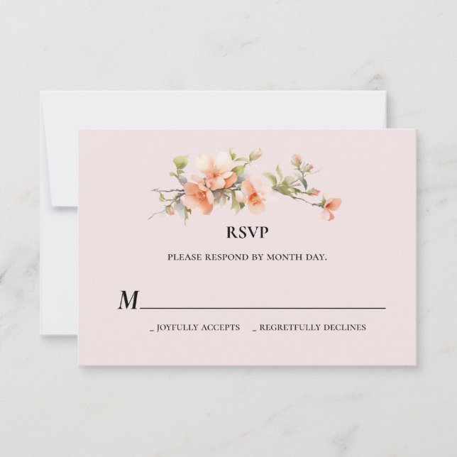 Tarjeta RSVP de la boda de verano de Peach (Anverso)