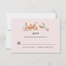 Tarjeta RSVP de la boda de verano de Peach