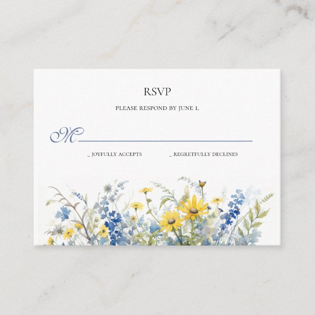 Tarjeta RSVP de la boda de verano en el jardín de  (Anverso)