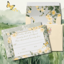 Tarjeta RSVP de la Boda del Jardín de Flores Silve