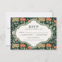Tarjeta RSVP de la boda del jardín floral de Morri
