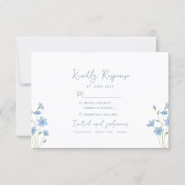 Tarjeta RSVP de la boda del Periwinkle de Wildflow