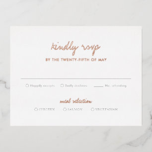 Tarjeta RSVP de la boda elegante botánica limpia