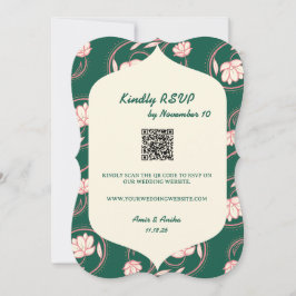 Tarjeta RSVP de la boda india con los linternas de