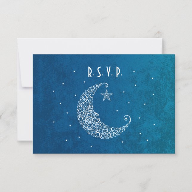 Tarjeta RSVP de la boda lunar (Anverso)