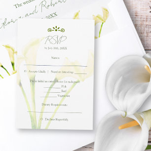 Tarjeta RSVP de la Boda mexicana Calla Lily