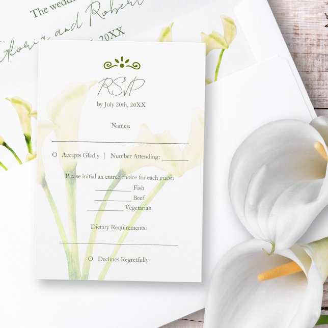 Tarjeta RSVP de la Boda mexicana Calla Lily (Subido por el creador)