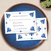 Tarjeta RSVP de la boda mexicana Talavera