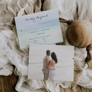 Tarjeta RSVP de la boda mínima de color de agua en