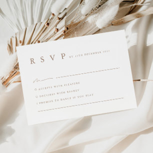 Tarjeta RSVP de la boda Minimalista moderna neutra
