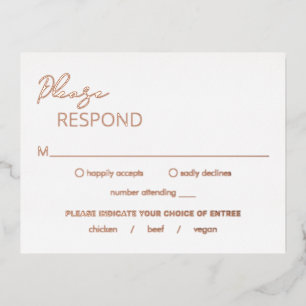 Tarjeta RSVP de la boda moderna de Dahlia