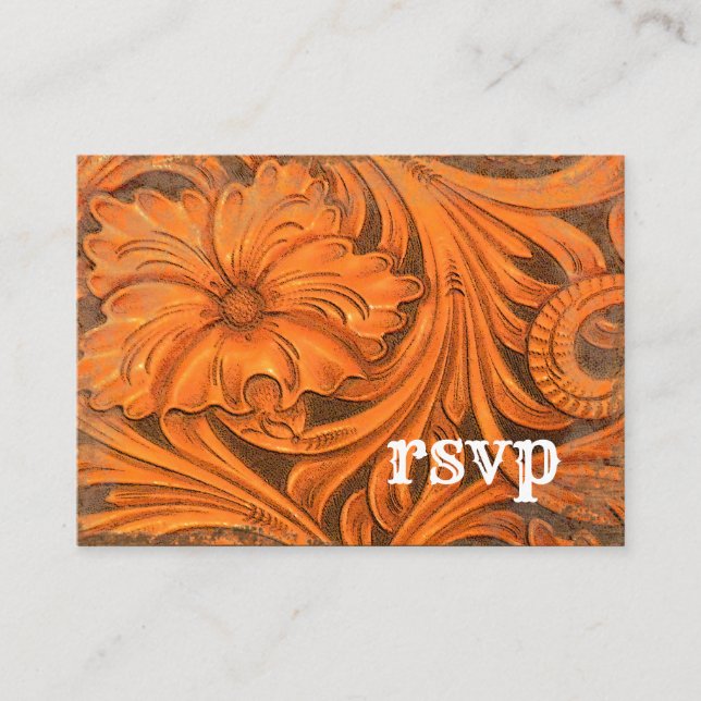 Tarjeta RSVP de la boda occidental en el país de l (Anverso)