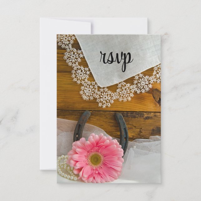 Tarjeta RSVP de la boda occidental en el país de l (Anverso)