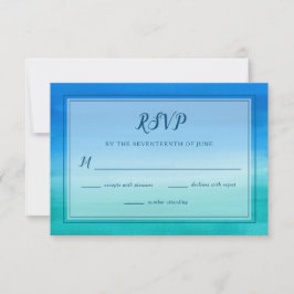 Tarjeta RSVP de la boda Ocean Blue Green Beach