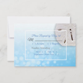 Tarjeta RSVP de la boda oceánica del dólar de aren