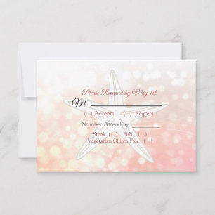 Tarjeta RSVP de la boda oceánica del pez estrella