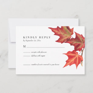Tarjeta RSVP de la boda otoñal