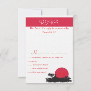 Tarjeta RSVP de la boda solar japonesa en ascenso