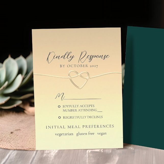 Tarjeta RSVP de la boda verde esmeralda (Subido por el creador)