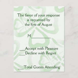 Tarjeta RSVP de la boda verde Shamrock