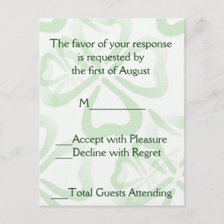 Tarjeta RSVP de la boda verde Shamrock