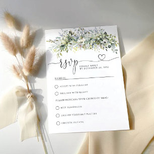 Tarjeta RSVP de la ceremonia de Boda floral verde