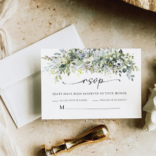 Tarjeta RSVP de la ceremonia de Boda floral verde