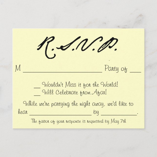 Tarjeta RSVP de la colección Love Birds (Anverso)