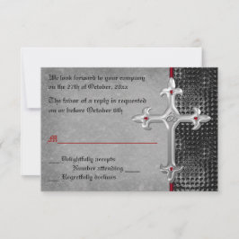 Tarjeta RSVP de la Cruz Celular Medieval de Ruby