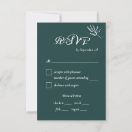 Tarjeta RSVP de la elección de la comida del Boda 