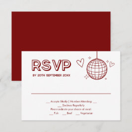 Tarjeta RSVP de la elección de la comida del Boda 