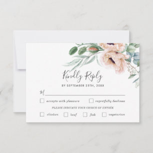 Tarjeta RSVP de la elección de la comida del Boda