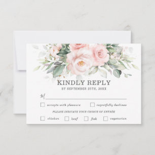 Tarjeta RSVP de la elección de la comida del Boda 