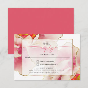 Tarjeta RSVP de la elección de la comida del Rosa 