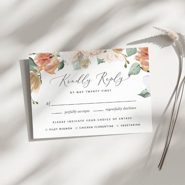 Tarjeta RSVP de la elección de la comida floral mo (Subido por el creador)