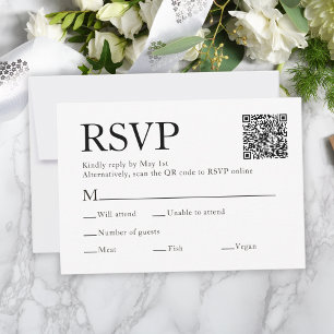 Tarjeta RSVP de la elección de la comida para la e