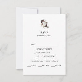 Tarjeta RSVP de la elección del menú floral del Bo