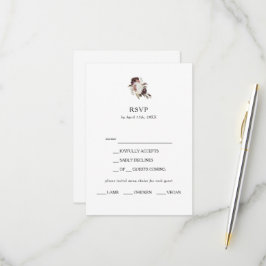 Tarjeta RSVP de la elección del menú floral del Bo