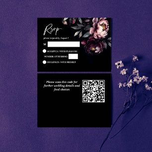 Tarjeta RSVP de la elegante boda de Moody Noir osc