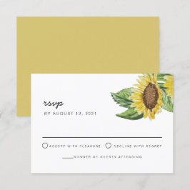 Tarjeta RSVP de la EMMA Rustic Country Sunflower B