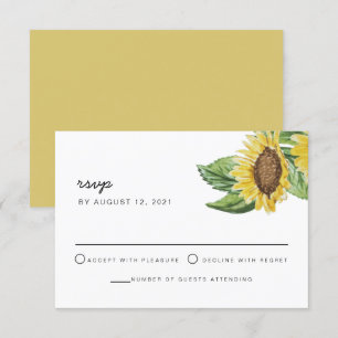 Tarjeta RSVP de la EMMA Rustic Country Sunflower B