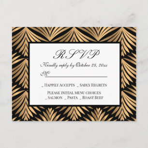 Tarjeta RSVP de la gran boda de la boda del oro ne