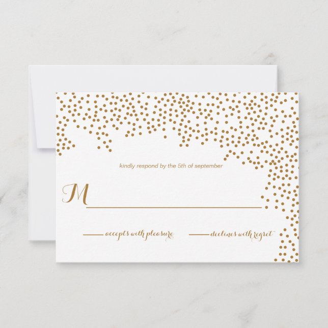 Tarjeta RSVP de la invitación a la boda de Confett (Anverso)