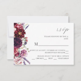 Tarjeta RSVP de la invitación a la boda de Dahlia