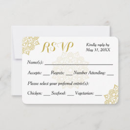 Tarjeta RSVP de la invitación a la boda de oro de