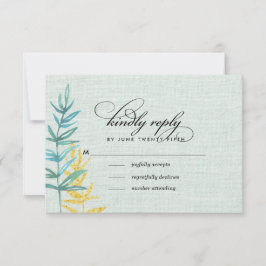 Tarjeta RSVP de la marca Watercolor Floral Mint Ye