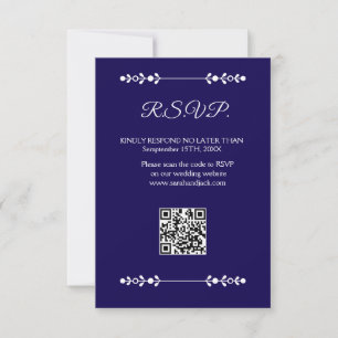 Tarjeta RSVP de la Marina y Blanco Modernas