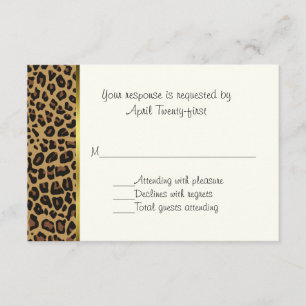 Tarjeta RSVP de la moda del patrón de jaguar salva